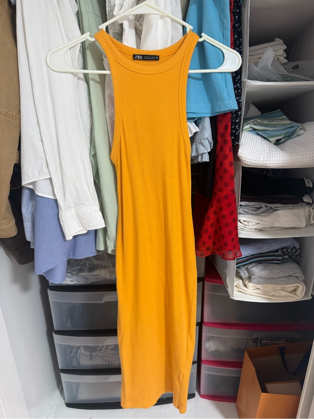 Zara Ribbed Tank Midi Dress